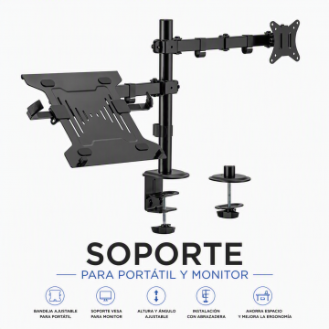 Base de escritorio para portátil y monitor